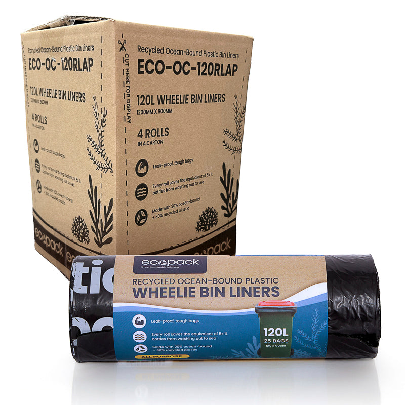 Ecopack 120L Recycled Garbage Bags- All Purpose - Carton