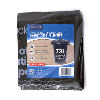 Ecopack 73L Recycled Garbage Bags Heavy Duty