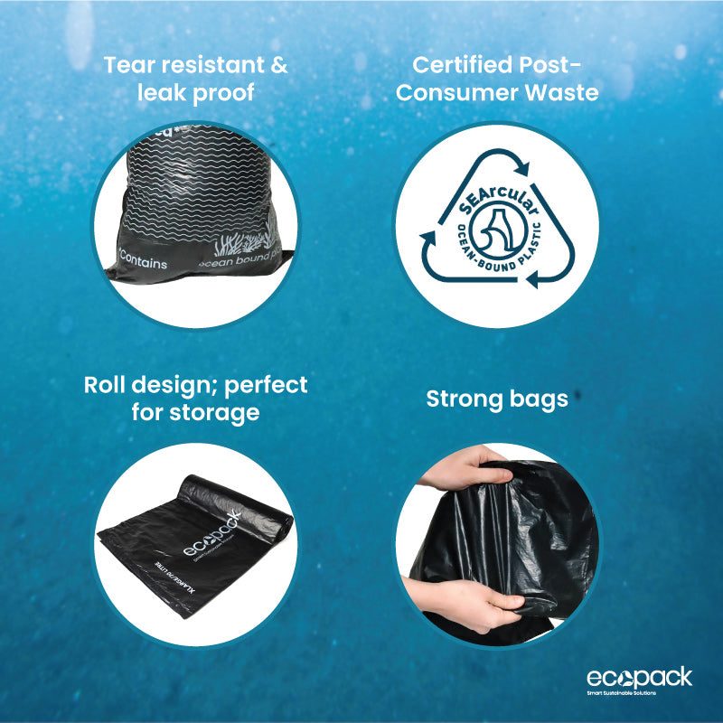 Ecopack Black Recycled  Bin Liners Features